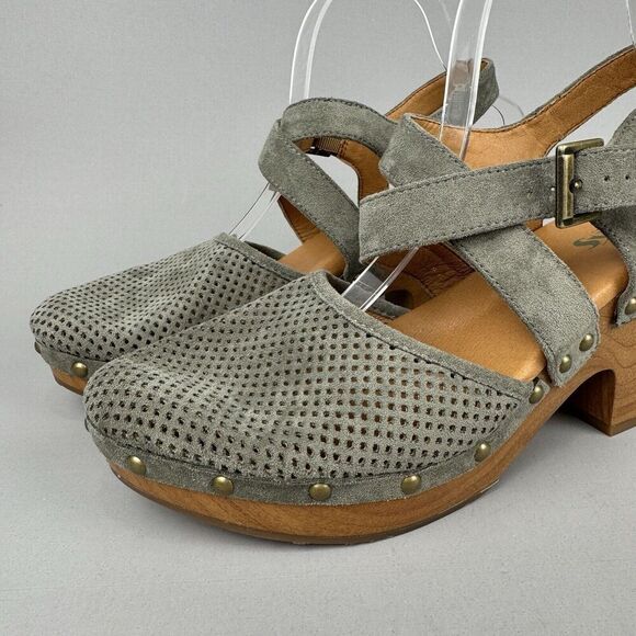 Korks By Kork Ease Clogs Womens 10‎ Green Studded Abloom Platform Slingback Boho - Picture 6 of 13